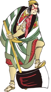 Ukiyo-e Kabuki aktörünün büyük baltası.