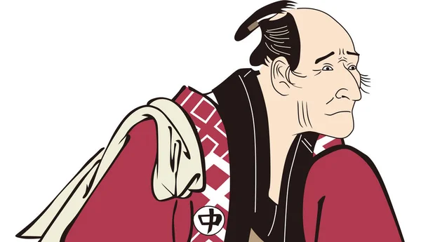 Jizo som ersättare för hyresvärden i Nakajima Wadaemon — Stock vektor