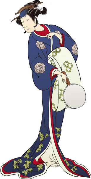 Ukiyo-e Kabuki actor female  3 — Stock Vector