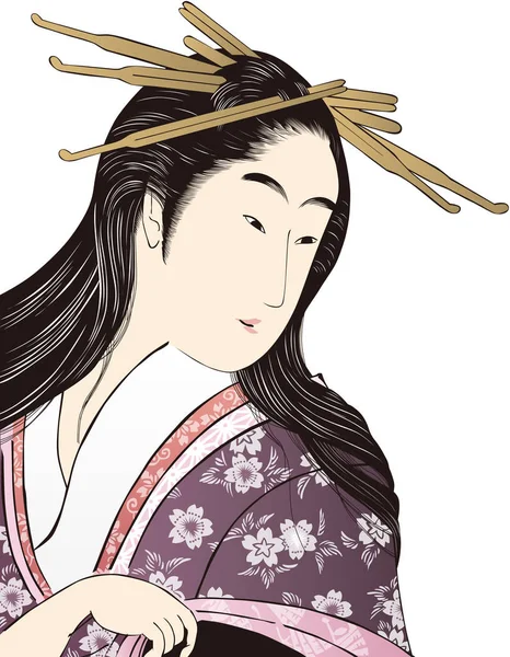 Ukiyo-e Kabuki aktor kobieta 4 — Wektor stockowy
