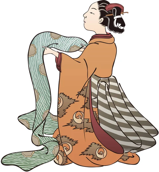 Ukiyo-e Child 3 — стоковый вектор