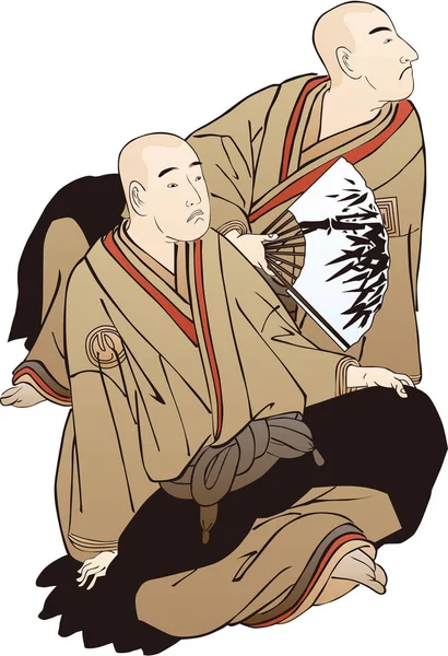 Mnich buddyjski Ukiyo-e 3 — Wektor stockowy