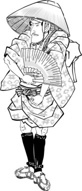 Ukiyo-e Kasaba 16 siyah beyaz