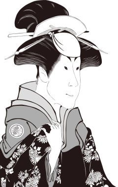Ukiyo-e women 50 black and white