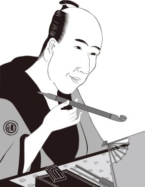 Ukiyo-e Townman 93 Black and White