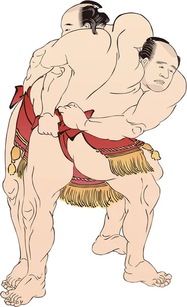 Ukiyo-e sumo wrestling 7 — Stock Vector