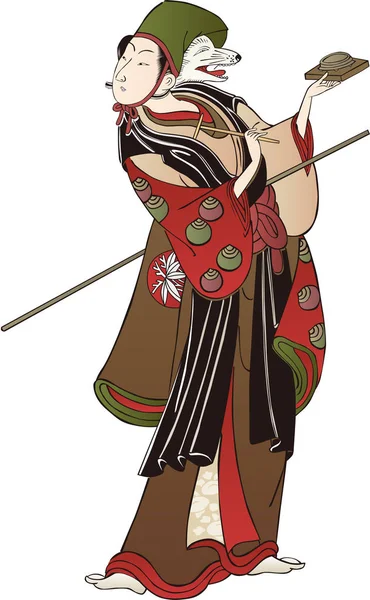 Actor Ukiyo-e Kabuki 32 — Vector de stock