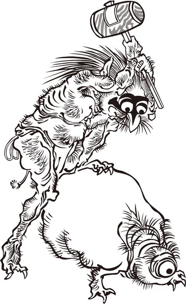  Ukiyo-e Youkai 9 Siyah-Beyaz
