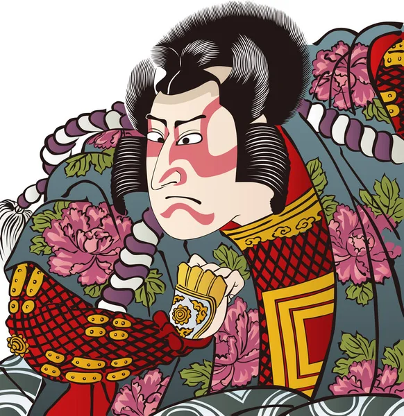 Ukiyo-e Kabuki actor  37 — Archivo Imágenes Vectoriales