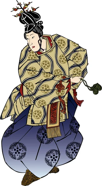 Aktor Ukiyo-e Kabuki 62 - Stok Vektor