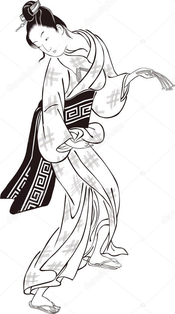  Ukiyo-e Female  19 Black and White