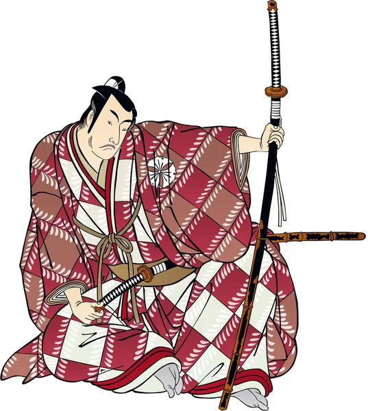 Ukiyo-e Samuraj 20 — Wektor stockowy