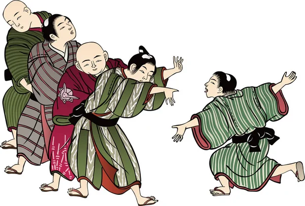 Ukiyo-e Enfants 14 — Image vectorielle