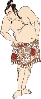 Ukiyo-e Sumo 14 yaşında güreşiyor.