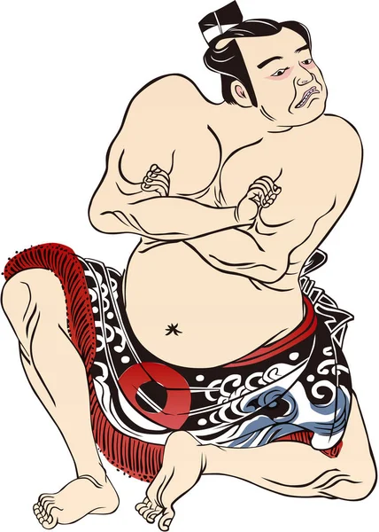Ukiyo-e Sumo lucha libre 13 — Vector de stock