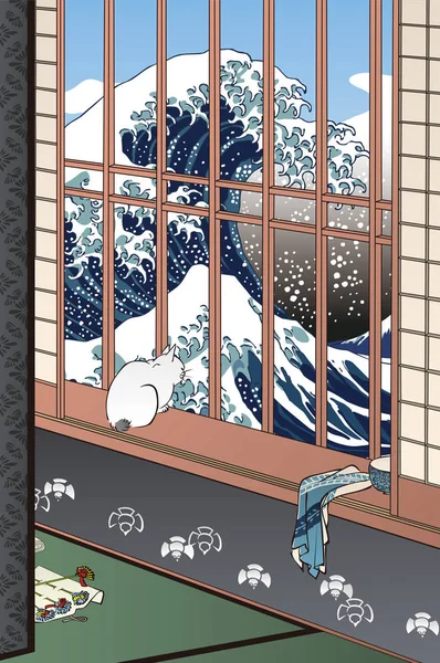 Yüz Ünlü Edo Asakusa Taura Tori no Machi ve Kanagawa Açıkları