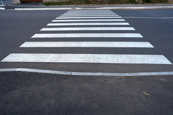 Traversée Piétonne Sur Une Route Vide Sans Voitures Photos De Stock Libres De Droits