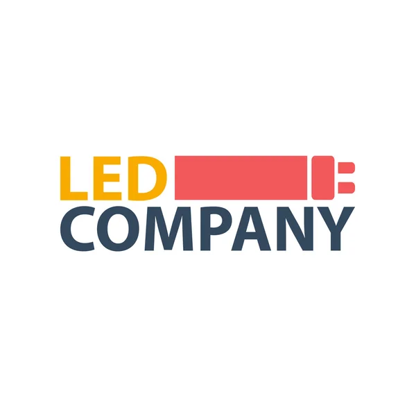LED izzó logó. Vezetett cég emblémáját. LED megvilágítás. Céges logo tervezés. — Stock Vector