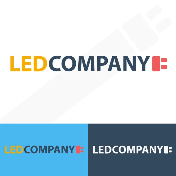 LED-Leuchtmittel-Logo. geführt Firmenlogo. LED-Beleuchtung. Corporate Logo Design. — Stockvektor