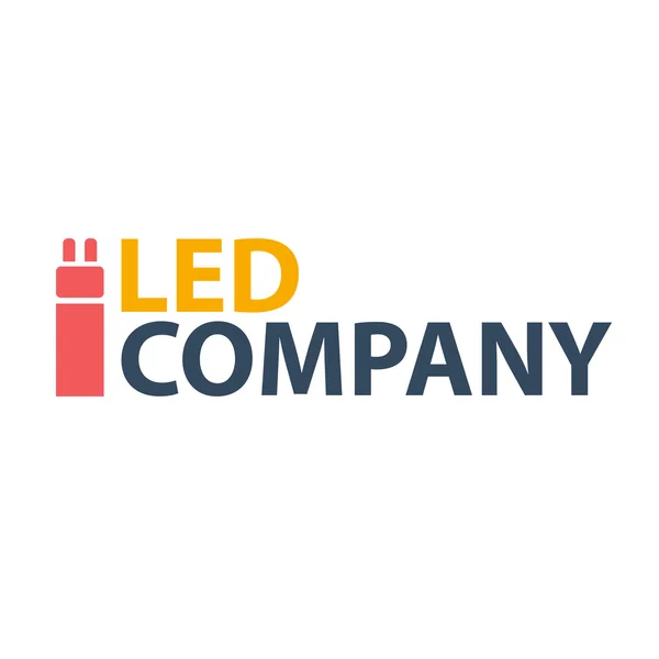 LED-Leuchtmittel-Logo. geführt Firmenlogo. LED-Beleuchtung. Corporate Logo Design. — Stockvektor