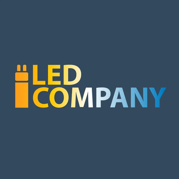 LED-Leuchtmittel-Logo. geführt Firmenlogo. LED-Beleuchtung. Corporate Logo Design. — Stockvektor