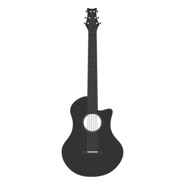 Gitar simgesi logosunu görmeniz gerekir. Vektör düz çizim. Müzik.