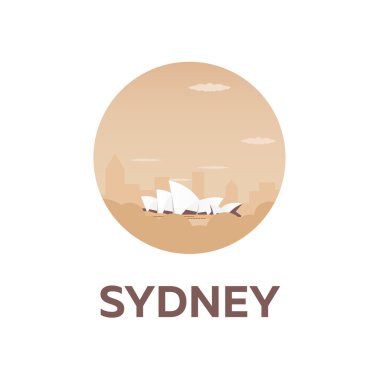 Avustralya. Turizm. İllüstrasyon seyahat. Modern düz tasarım. Sydney seyahat.