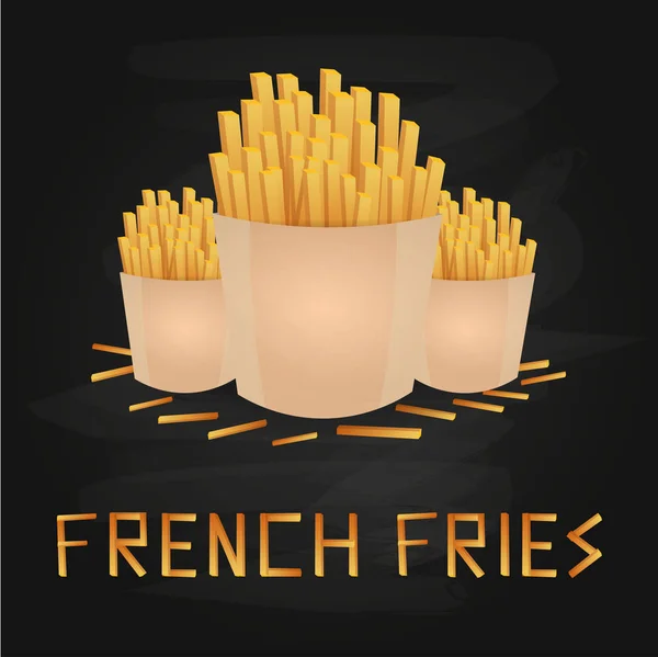 Bannière de frites. Restauration rapide. Illustration vectorielle . — Image vectorielle