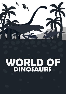 Dinozorların dünyasına ayarlayın. Tarih öncesi dünya. T-rex, Diplodocus, Velociraptor, Parasaurolophus, Stegosaurus, Triceratops. Kretase dönemi. Jurassic dönem.
