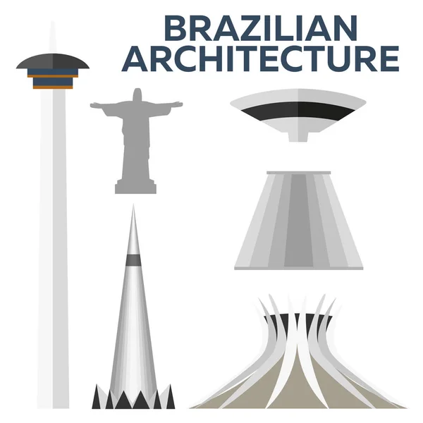 Brazilian Architecture. Modern flat design. Vector illustration.