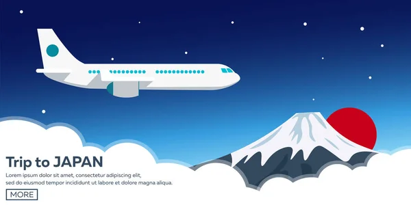 Viajar a Japón. Tokio. Montaña. Ilustración vectorial . — Vector de stock