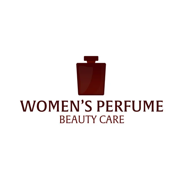 Logo vrouwen parfum. Schoonheidsverzorging. Classic fles parfum. Vloeibare luxe geur aromatherapie. Vectorillustratie. — Stockvector