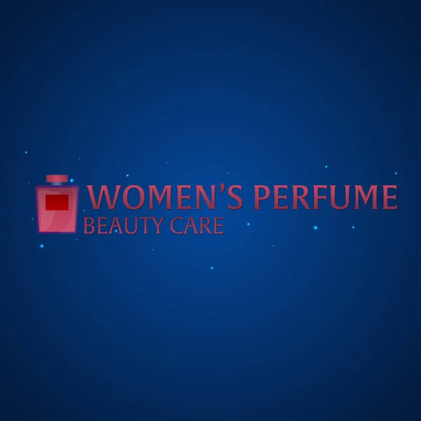 Logo-Parfüm für Frauen. Kosmetikpflege. klassische Flasche Parfüm. flüssige Luxus Duftaromatherapie. Vektorillustration. — Stockvektor