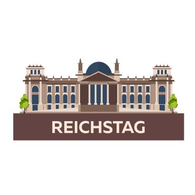 Travel to Germany. Reichstag. Vector flat illustration. clipart