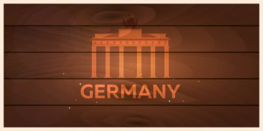 Almanya, Berlin Poster manzarası vizesi. Reichstag. Vektör çizim.