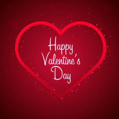 Sevgililer günün kutlu olsun. Kalp kırmızı zemin üzerine. Vektör çizim.