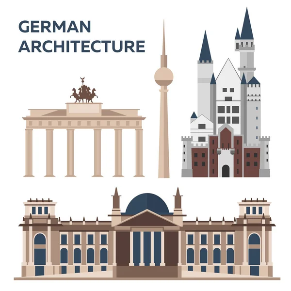 German architecture. Modern flat design. Vector illustration. — Stock Vector