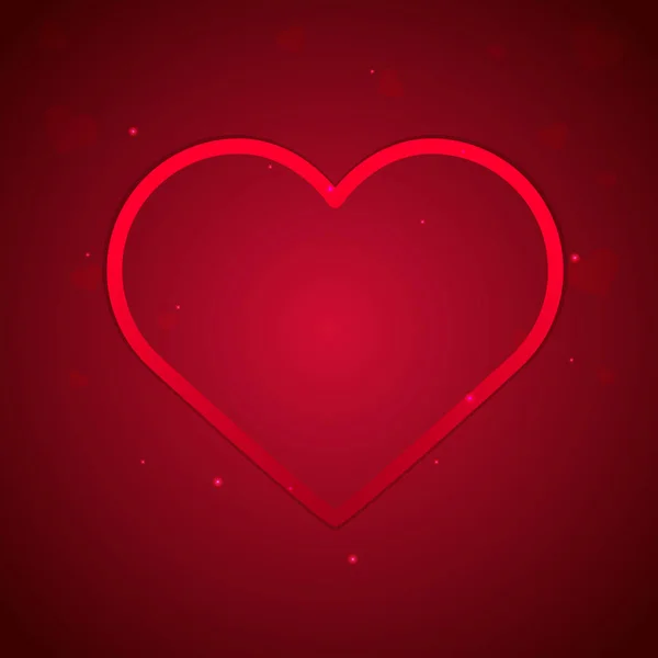 Feliz Dia dos Namorados. Coração no fundo vermelho. Ilustração vetorial . — Vetor de Stock