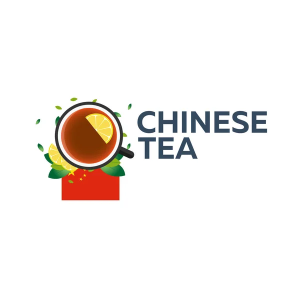 Çay saati. Limonlu çay fincan. Çin çay. Vektör çizim. — Stok Vektör