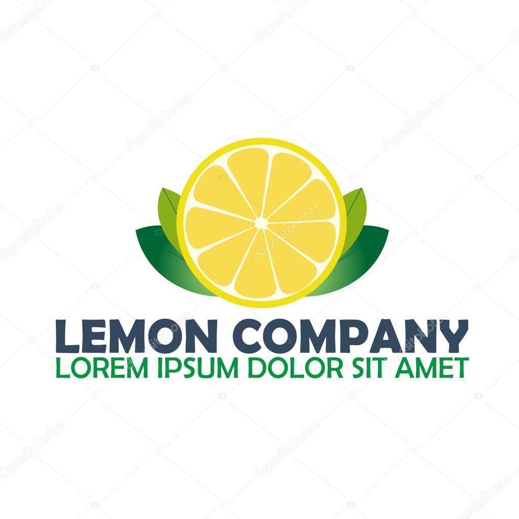 Lemon logo company. Citrus. Vector logo illustration