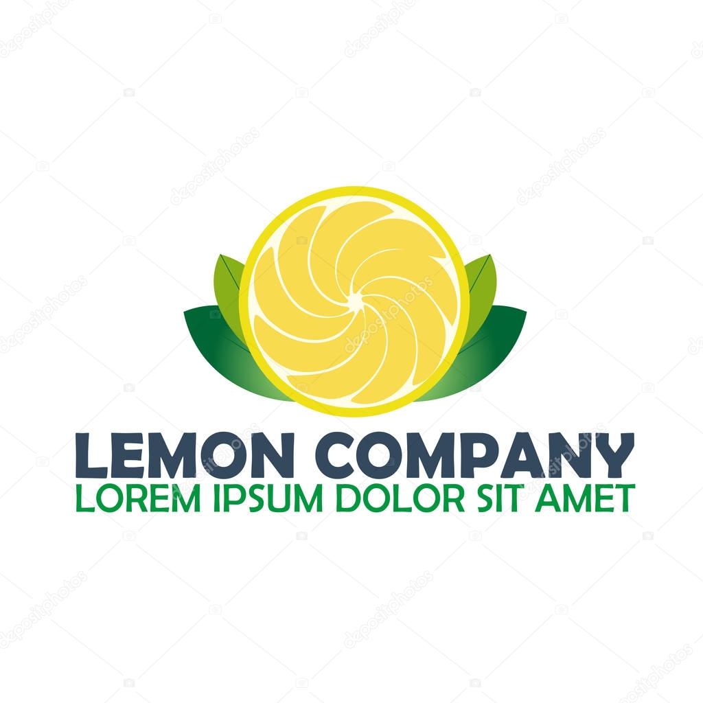 Lemon logo company. Citrus. Vector logo illustration