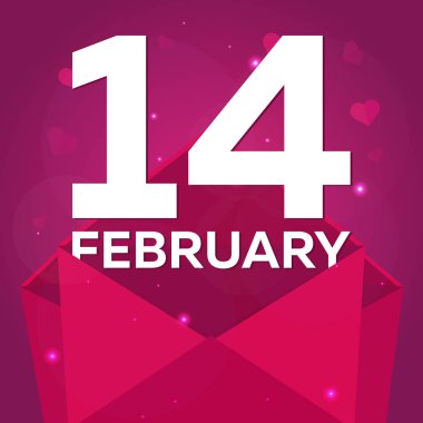 Sevgililer günün kutlu olsun. Pembe Pembe zarfta. Vektör düz çizim.