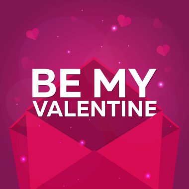 Sevgililer günün kutlu olsun. Pembe Pembe zarfta. Vektör düz çizim.