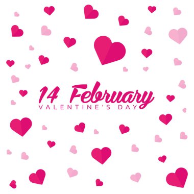 Sevgililer günün kutlu olsun. Arka plan yürekleri. Vektör düz çizim.