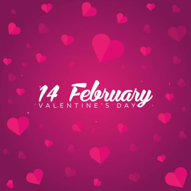 Sevgililer günün kutlu olsun. Arka plan yürekleri. Vektör düz çizim.