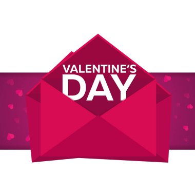 Sevgililer günün kutlu olsun. Pembe Pembe zarfta. Vektör düz çizim.