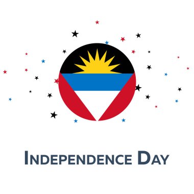 Antigua ve Barbuda bağımsızlık günü. Vatansever Banner. Vektör çizimi.