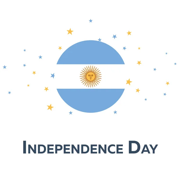 アルゼンチン独立記念日。愛国的な旗ベクトルイラスト. — ストックベクタ