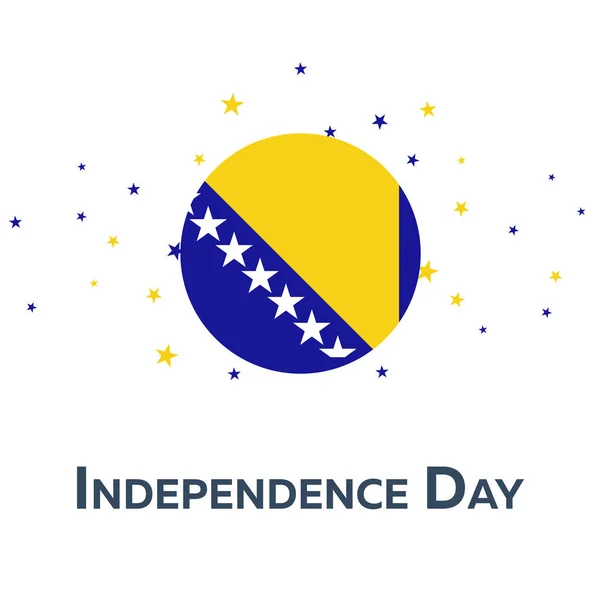ボスニア・ヘルツェゴビナ独立記念日。愛国的な旗ベクトルイラスト. — ストックベクタ