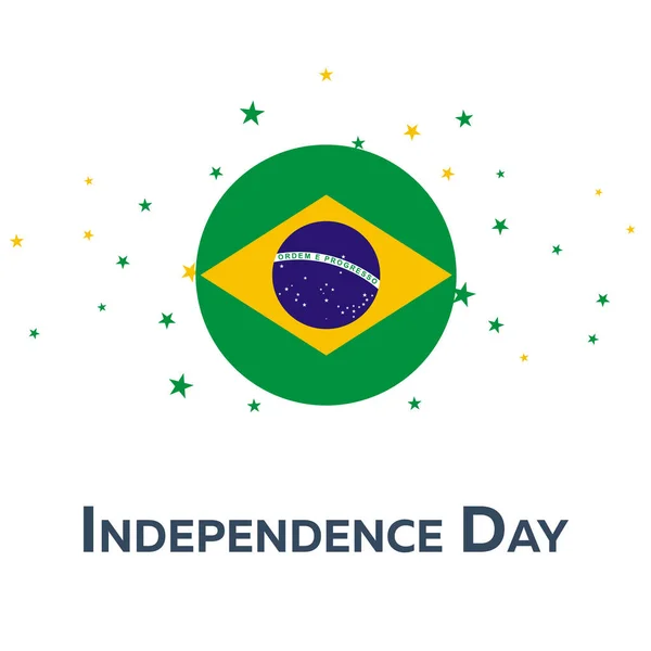 Giorno di indipendenza del Brasile. Banner patriottico. Illustrazione vettoriale . — Vettoriale Stock